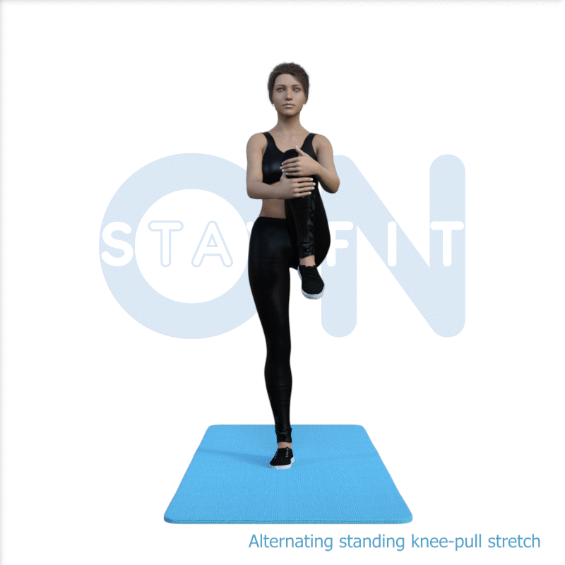 Alternating-standing-knee-pull-stretch-front